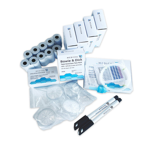 Kit completo con productos de prueba y accesorios